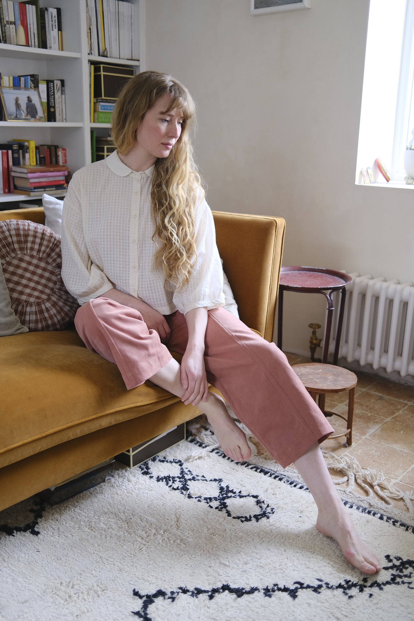 Rebecca Blouse - White Check Cotton