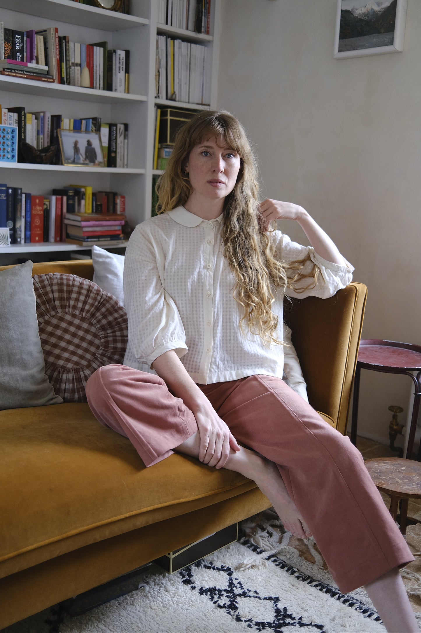 Rebecca Blouse - White Check Cotton