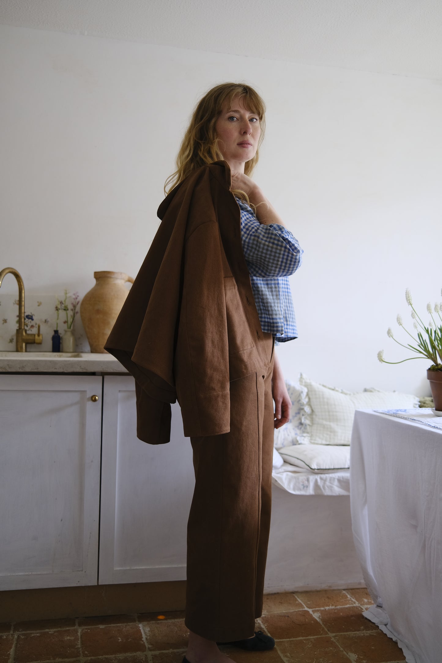 Flora Jacket - Brown Cotton Twill