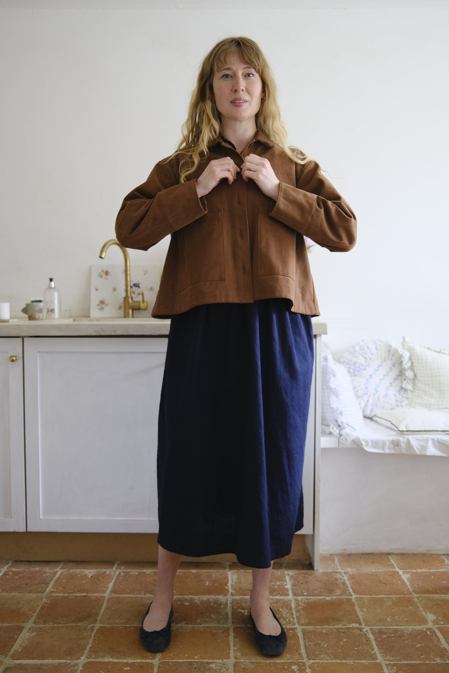 Flora Jacket - Brown Cotton Twill